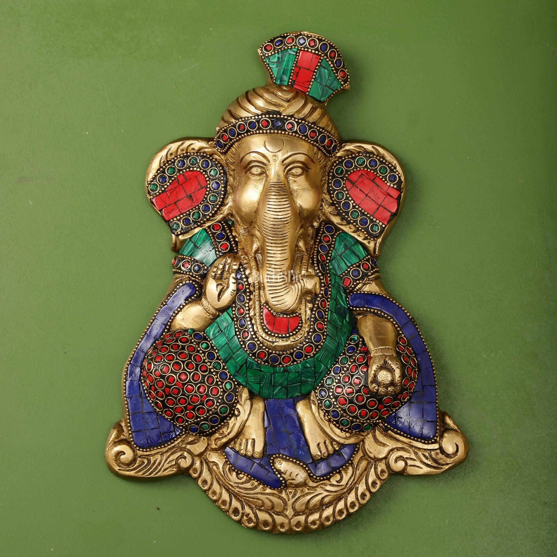 Brass Superfine Lord Ganesha Wall Hanging - 10x7.5x2 Inch