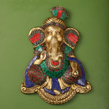 Brass Superfine Lord Ganesha Wall Hanging - 10x7.5x2 Inch