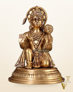 Brass Superfine Lord Hanuman Idol - 7"