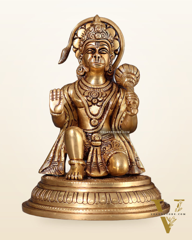 Brass Superfine Lord Hanuman Idol - 7"