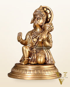 Brass Superfine Lord Hanuman Idol - 7"