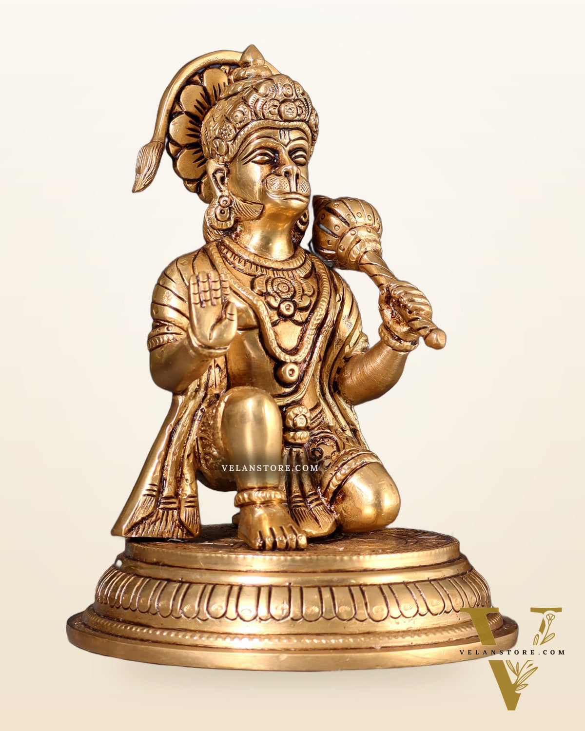 Brass Superfine Lord Hanuman Idol - 7"
