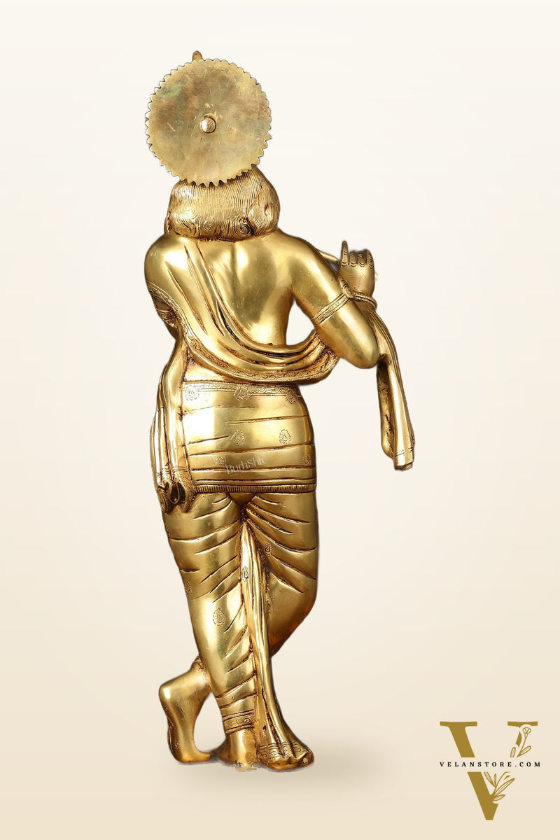 Brass Superfine Lord Krishna Sculpture - 26.5"