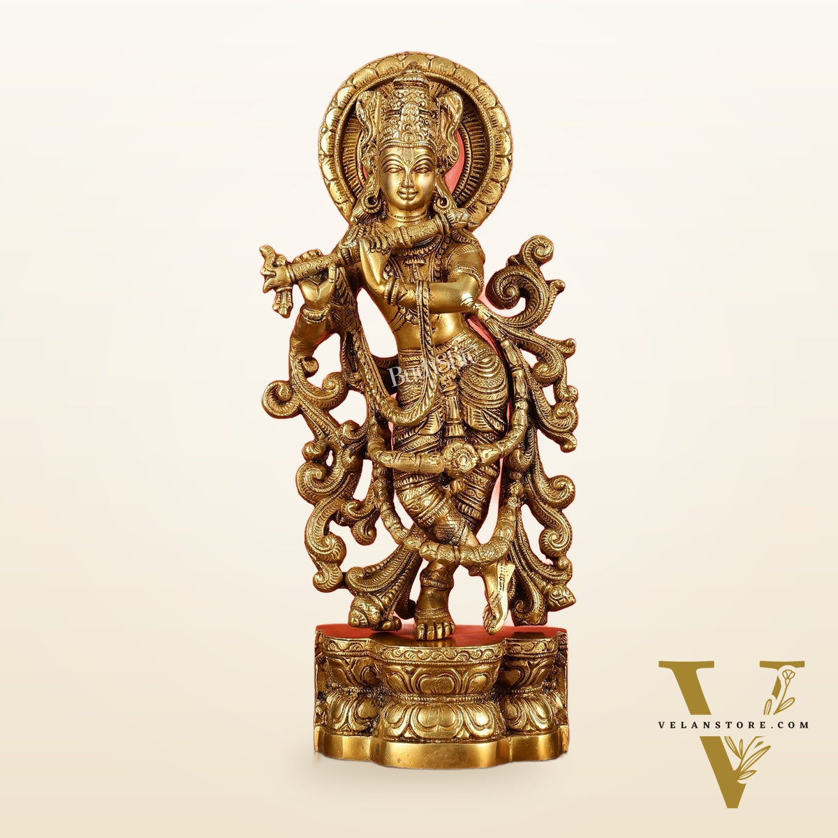 Brass Superfine Lord Krishna Statue - 15.5 Inch