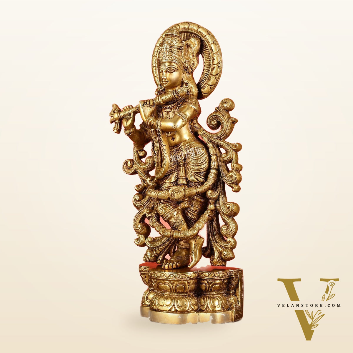Brass Superfine Lord Krishna Statue - 15.5 Inch