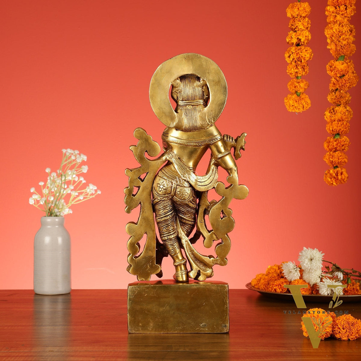 Brass Superfine Lord Krishna Statue - 15.5 Inch