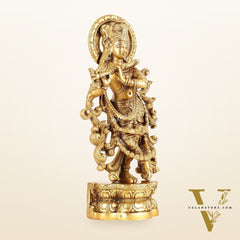 Brass Superfine Lord Krishna Statue - 15.5 Inch