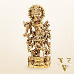 Brass Superfine Lord Krishna Statue - 15.5 Inch