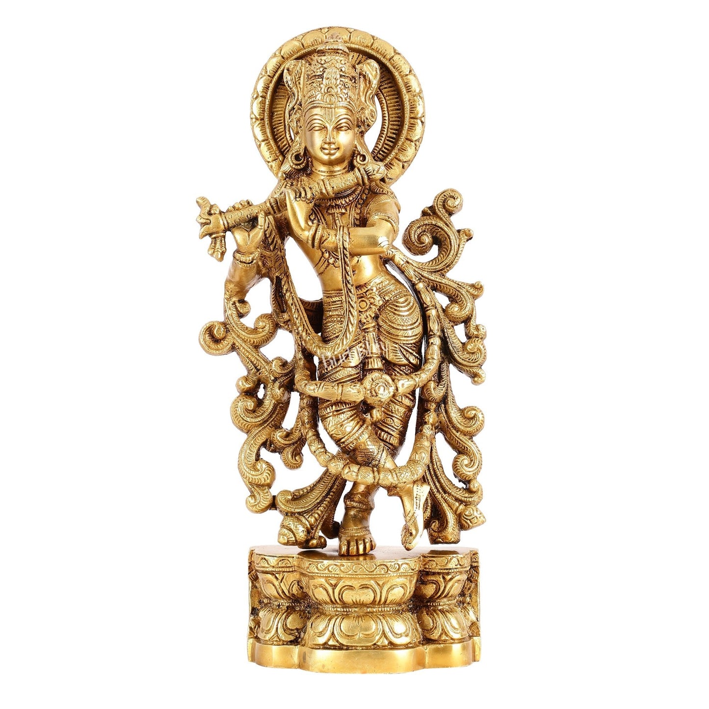 Brass Superfine Lord Krishna Statue - 15.5 Inch