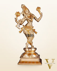 Brass Superfine Lord Krishna with Unique Crown Idol | Height: 14.5 inch