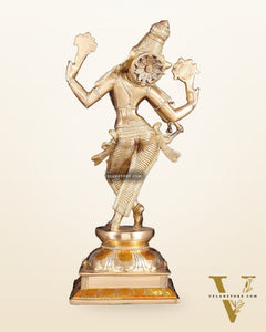 Brass Superfine Lord Krishna with Unique Crown Idol | Height: 14.5 inch
