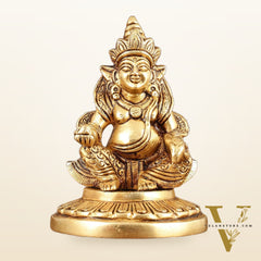 Brass Superfine Lord Kubera Idol - 4.5" Height