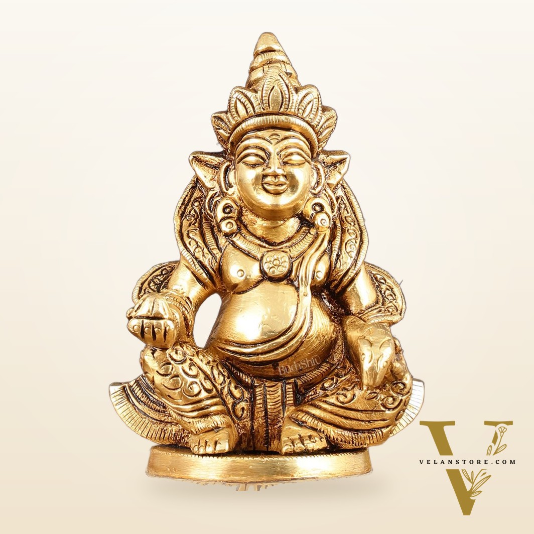 Brass Superfine Lord Kubera Idol - 4.5" Height