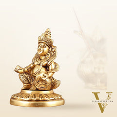 Brass Superfine Lord Kubera Idol - 4.5" Height