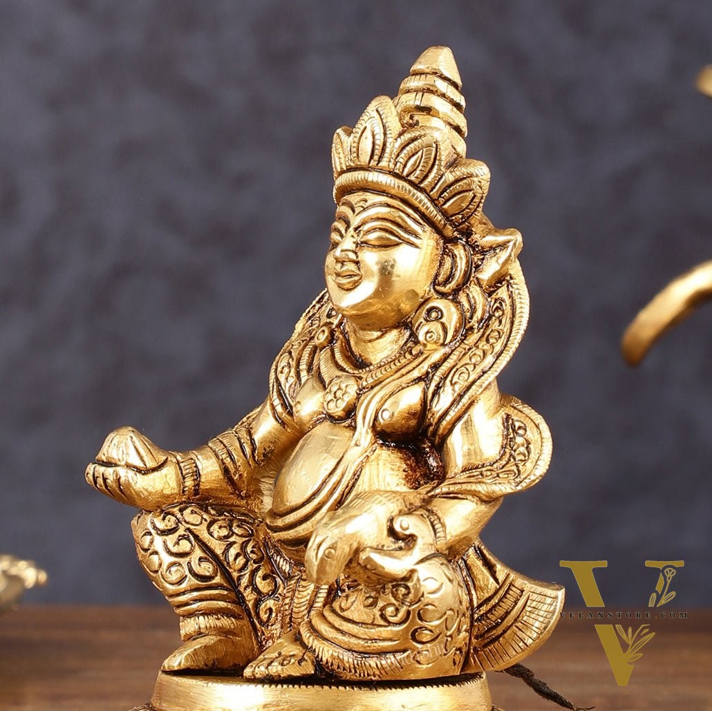 Brass Superfine Lord Kubera Idol - 4.5" Height