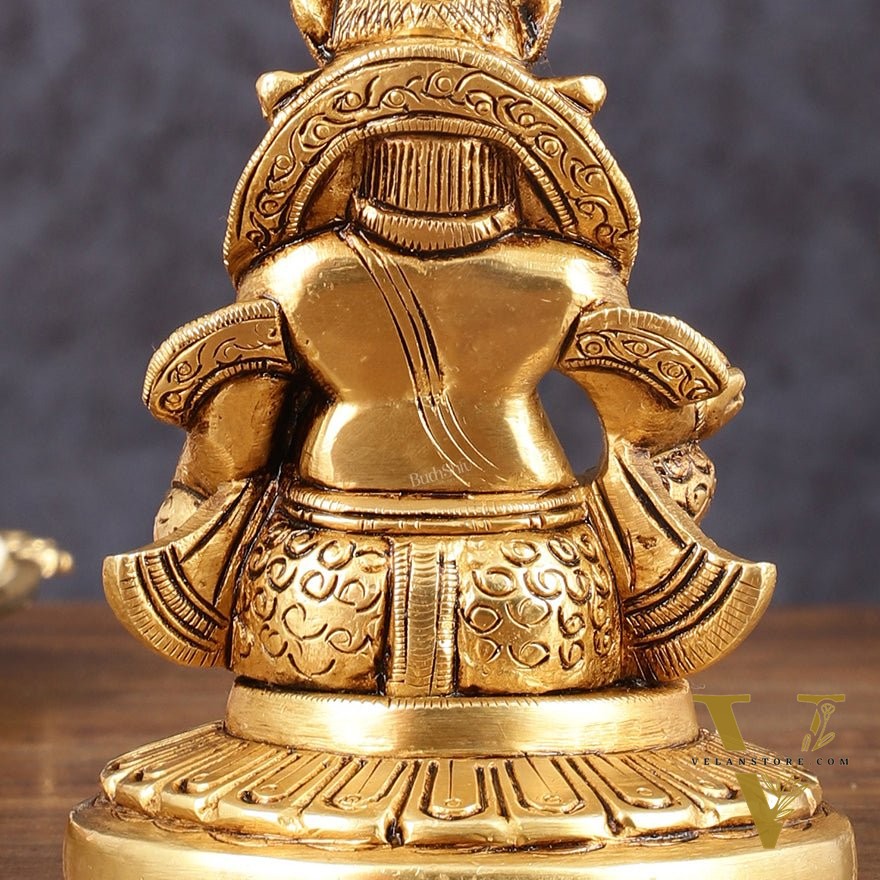 Brass Superfine Lord Kubera Idol - 4.5" Height