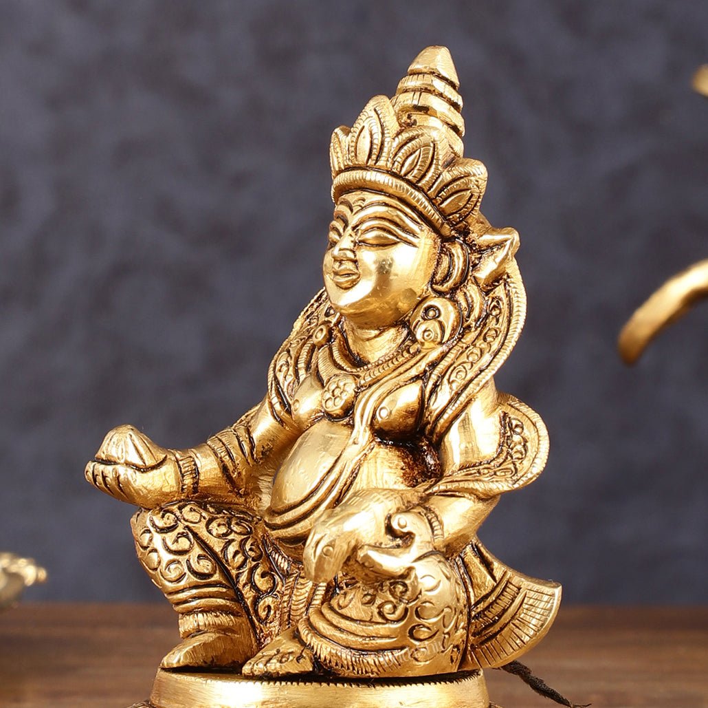 Brass Superfine Lord Kubera Idol - 4.5" Height
