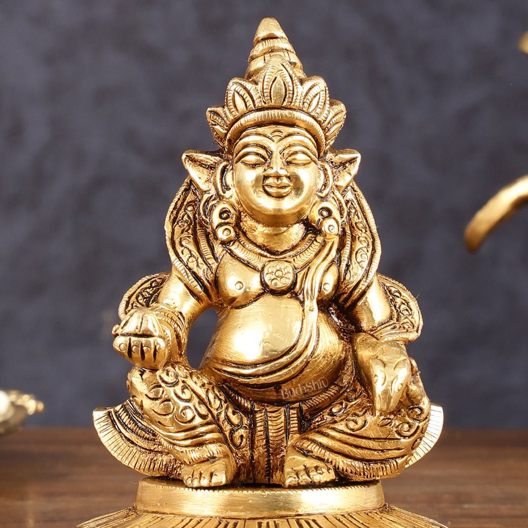Brass Superfine Lord Kubera Idol - 4.5" Height
