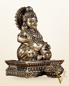 Brass Superfine Lord Kubera Idol – Intricately Crafted (5 Inch)