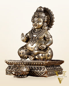 Brass Superfine Lord Kubera Idol – Intricately Crafted (5 Inch)