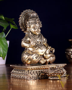 Brass Superfine Lord Kubera Idol – Intricately Crafted (6 Inch)