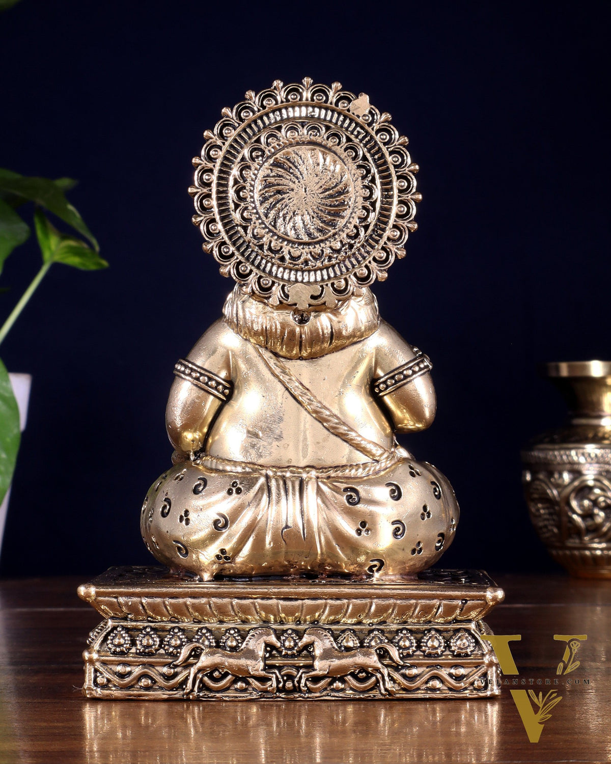 Brass Superfine Lord Kubera Idol – Intricately Crafted (6 Inch)