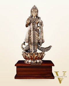 Brass Superfine Lord Murugan Idol on Wooden Base – 10 Inch