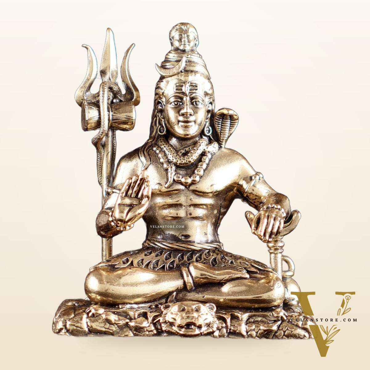 Brass Superfine Lord Shiva Aashirwaad Mudra Idol – Intricately Crafted 4 inch