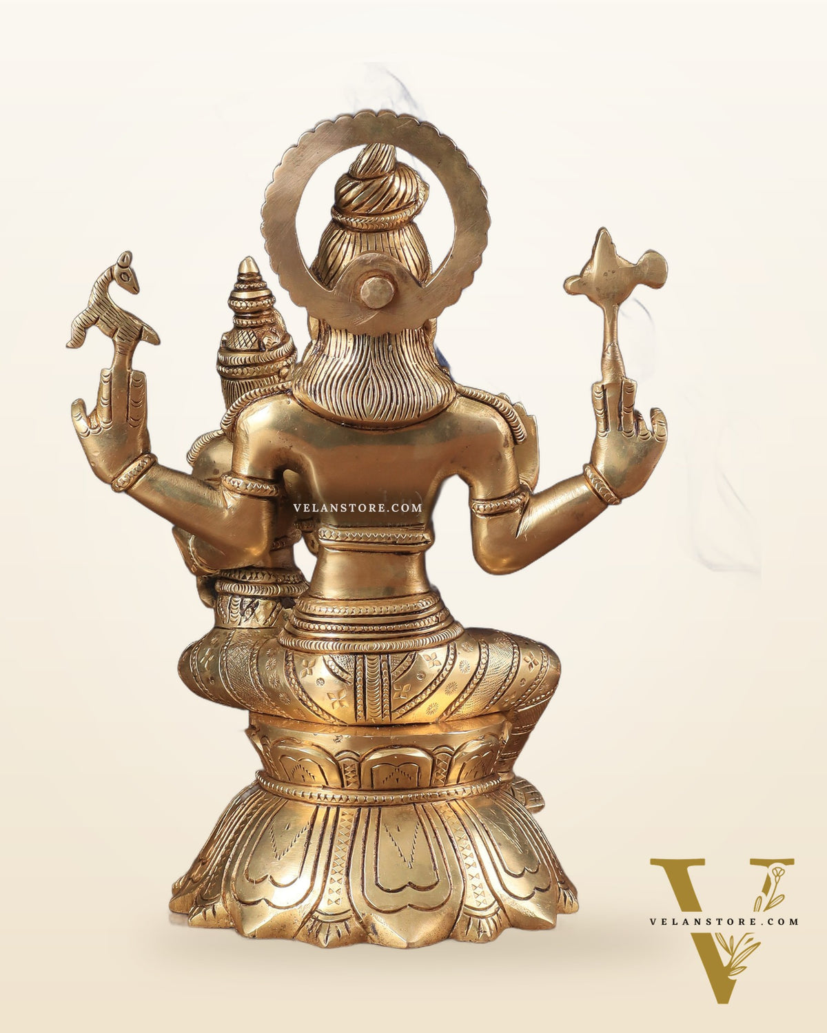 Brass Superfine Lord Shiva and Parvati Seated Statue 10"