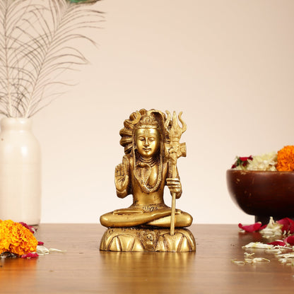 Brass Superfine Lord Shiva Idol - 6 Inch