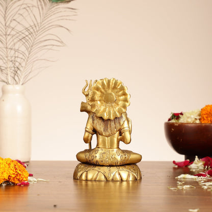 Brass Superfine Lord Shiva Idol - 6 Inch