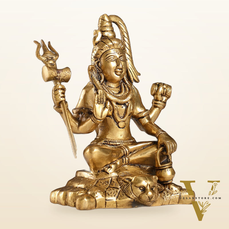 Brass Superfine Lord Shiva Idol with Four Arms | Height 7 inch