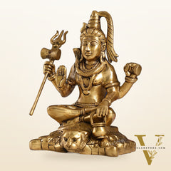 Brass Superfine Lord Shiva Idol with Four Arms | Height 7 inch