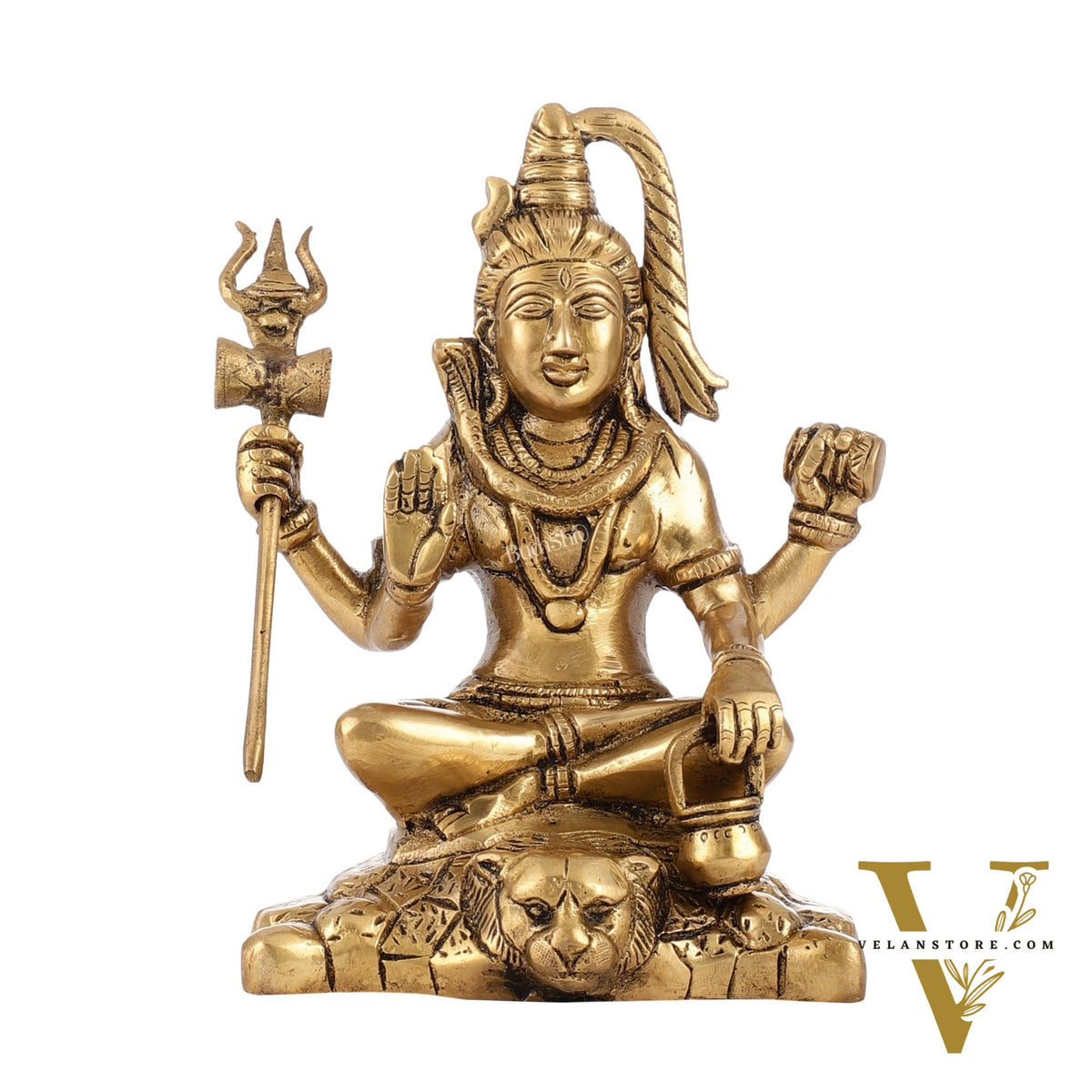 Brass Superfine Lord Shiva Idol with Four Arms | Height 7 inch
