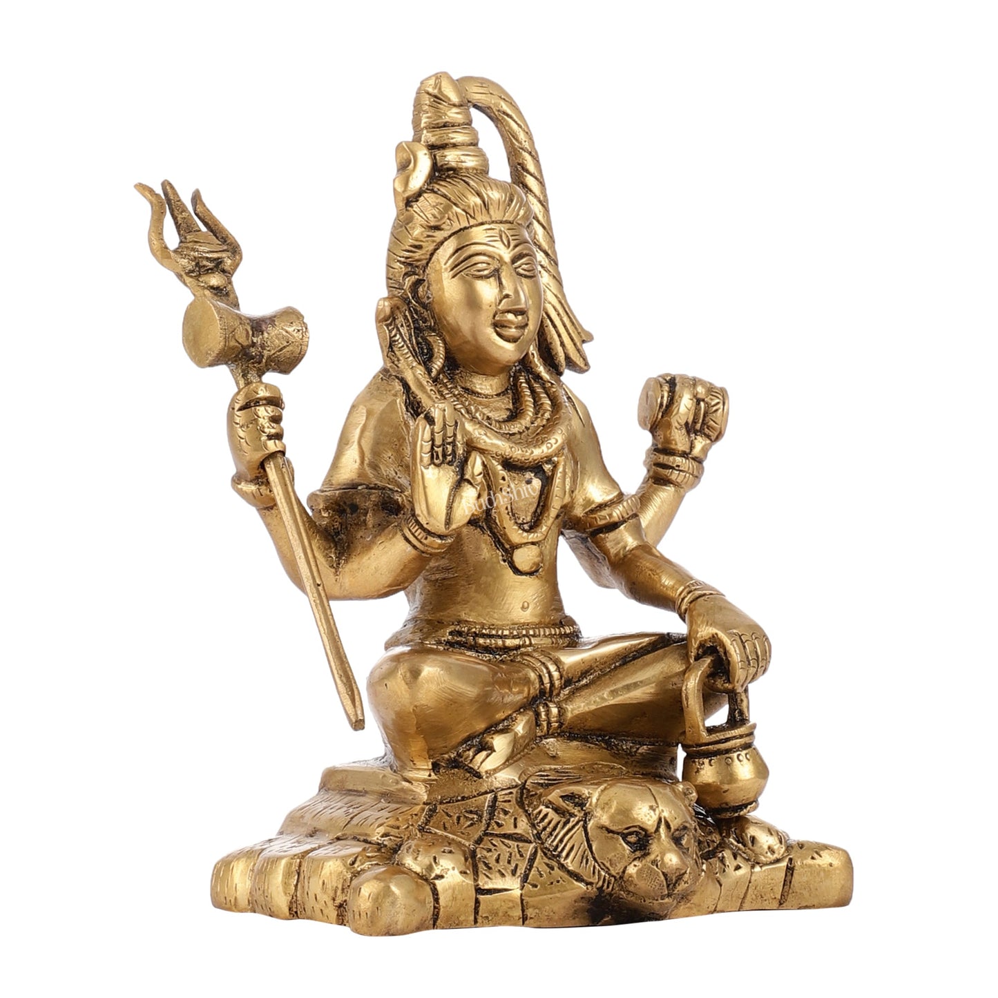Brass Superfine Lord Shiva Idol with Four Arms | Height 7 inch