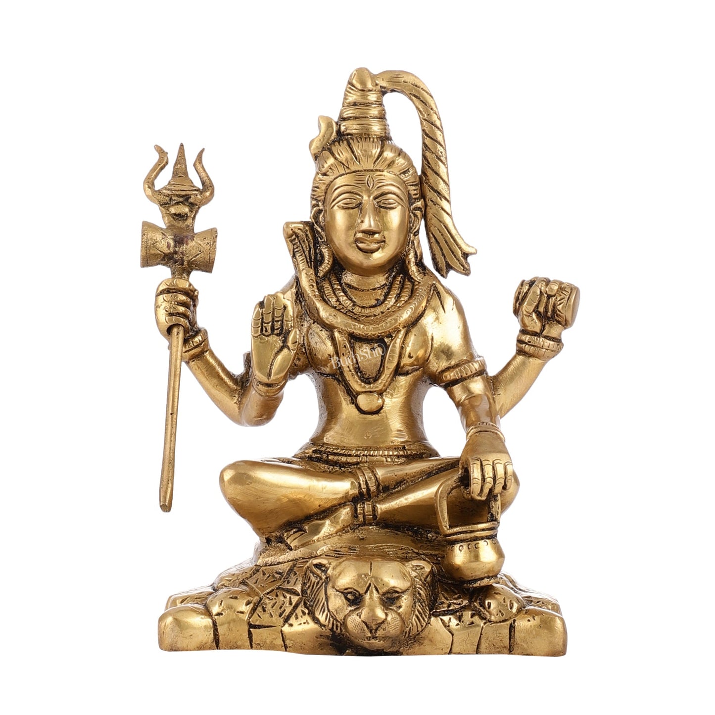 Brass Superfine Lord Shiva Idol with Four Arms | Height 7 inch