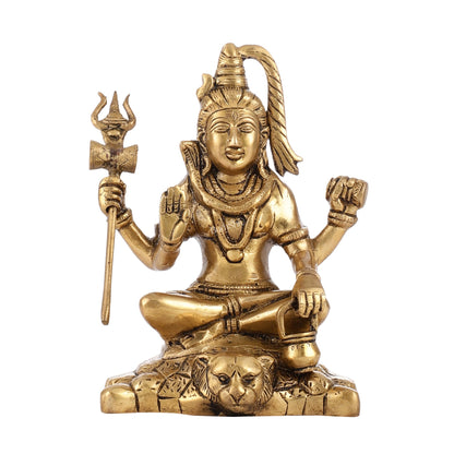 Brass Superfine Lord Shiva Idol with Four Arms | Height 7 inch