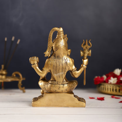Brass Superfine Lord Shiva Idol with Four Arms | Height 7 inch