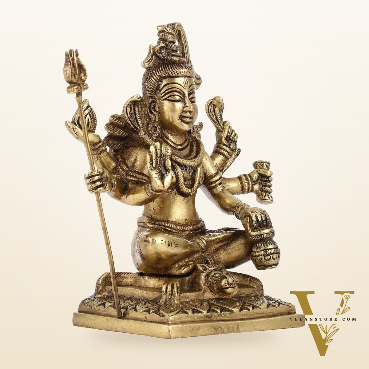 Brass Superfine Lord Shiva Idol with Six Arms | Height 6.5 inch