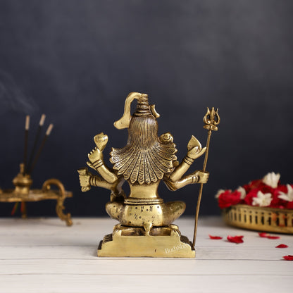 Brass Superfine Lord Shiva Idol with Six Arms | Height 6.5 inch