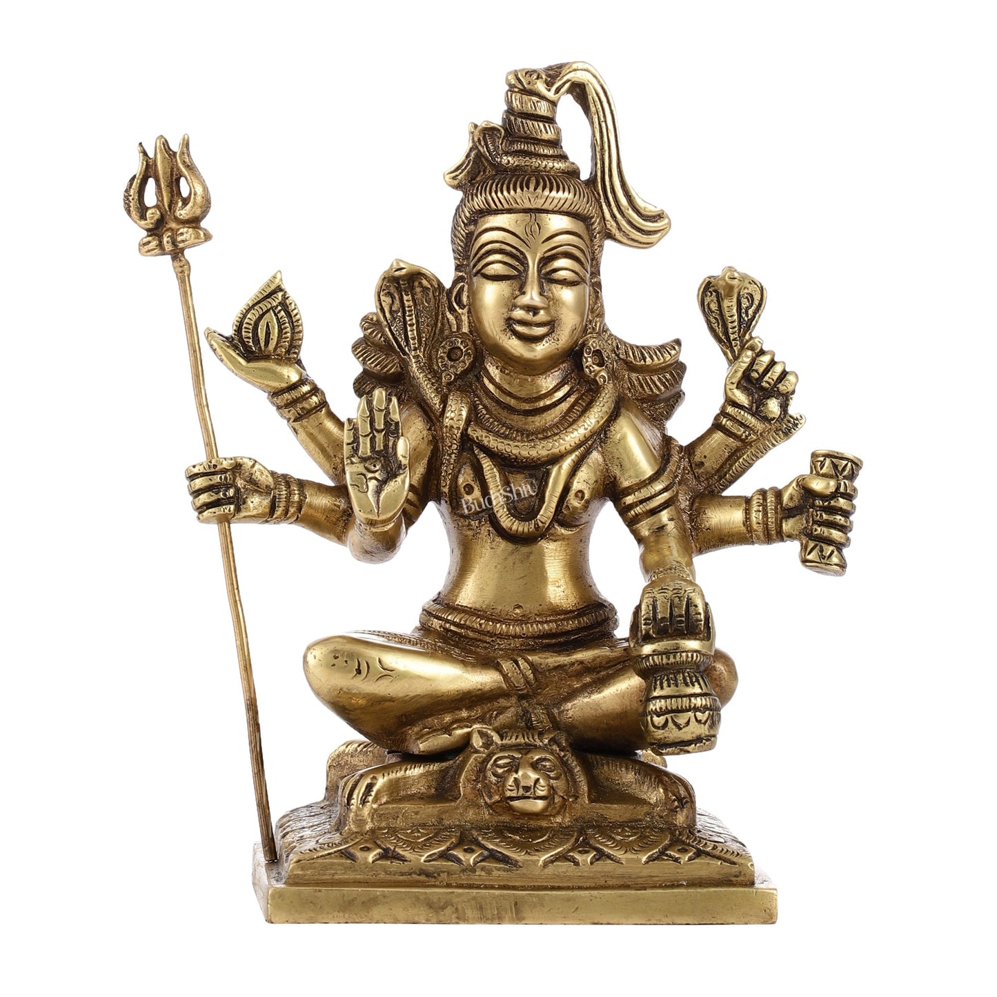 Brass Superfine Lord Shiva Idol with Six Arms | Height 6.5 inch