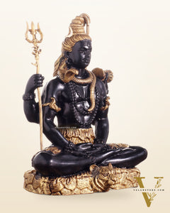 Brass Superfine Lord Shiva in Meditation Statue 6" black edition