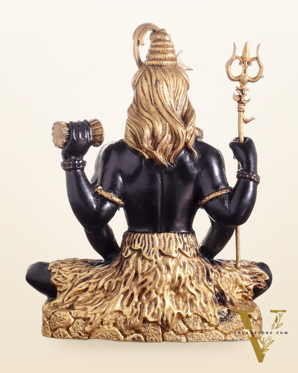 Brass Superfine Lord Shiva in Meditation Statue 6" black edition
