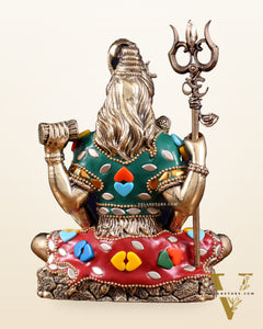Brass Superfine Lord Shiva Statue – 6 inch with Stonework