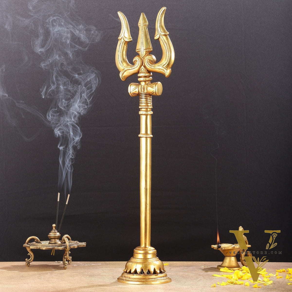 Brass Superfine Lord Shiva Trishul - 19 Inch Statue