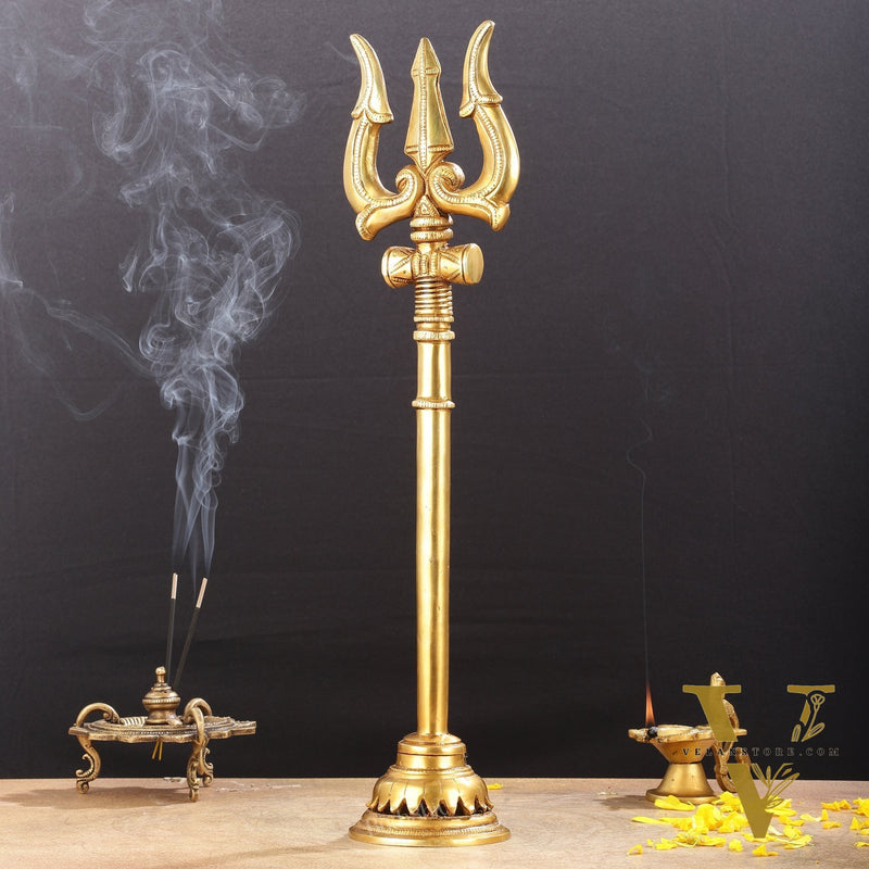 Brass Superfine Lord Shiva Trishul - 19 Inch Statue