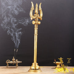 Brass Superfine Lord Shiva Trishul - 19 Inch Statue