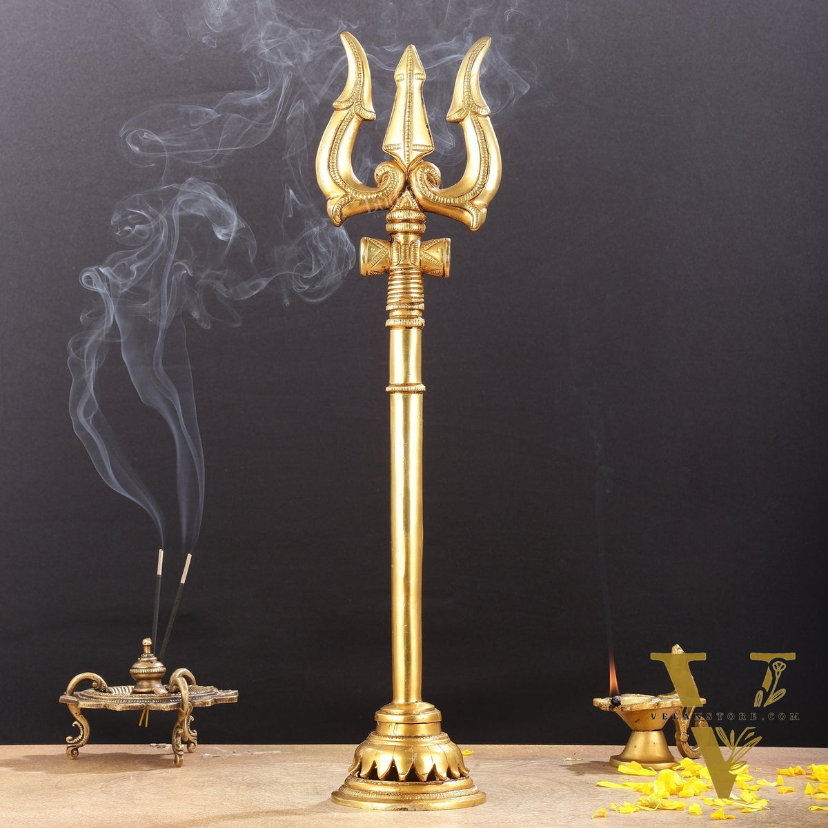 Brass Superfine Lord Shiva Trishul - 19 Inch Statue