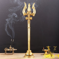 Brass Superfine Lord Shiva Trishul - 19 Inch Statue