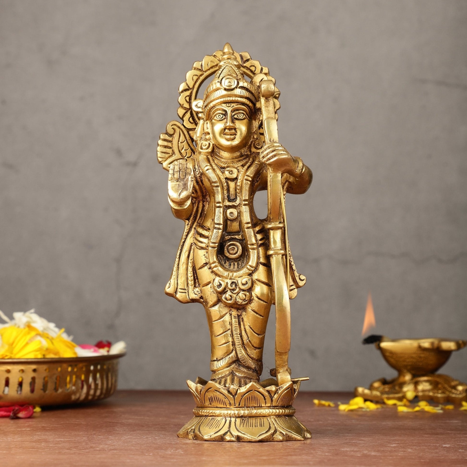 Brass superfine Lord Shri Ram Idol 8 inch